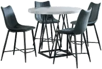 Rocco White and Black 5 Piece Counter Height Dining Set