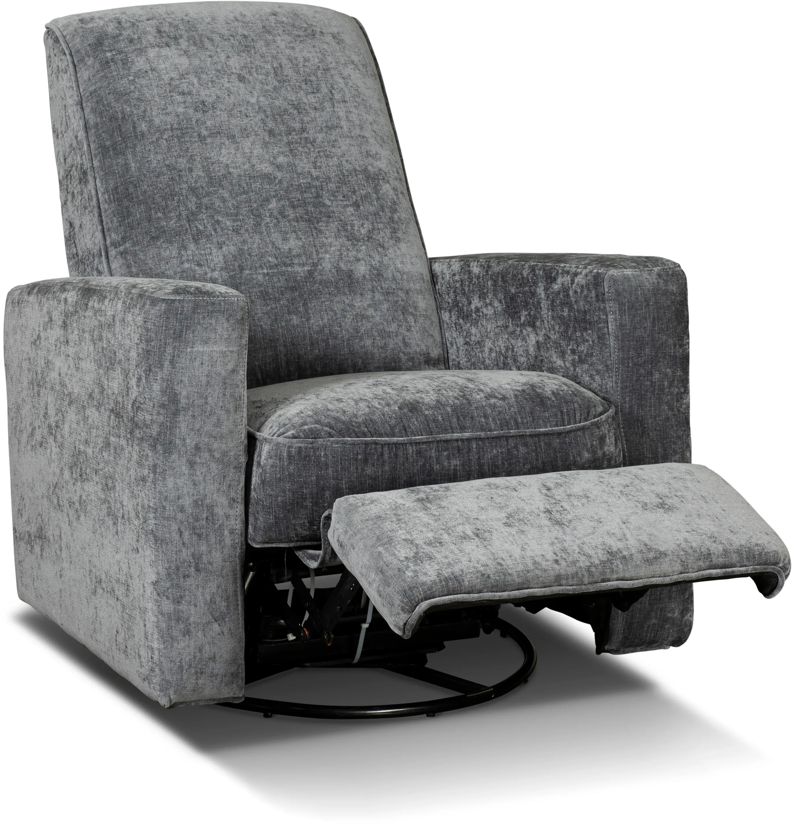 Mystery Midnight Gray Swiveling Glider Recliner-1