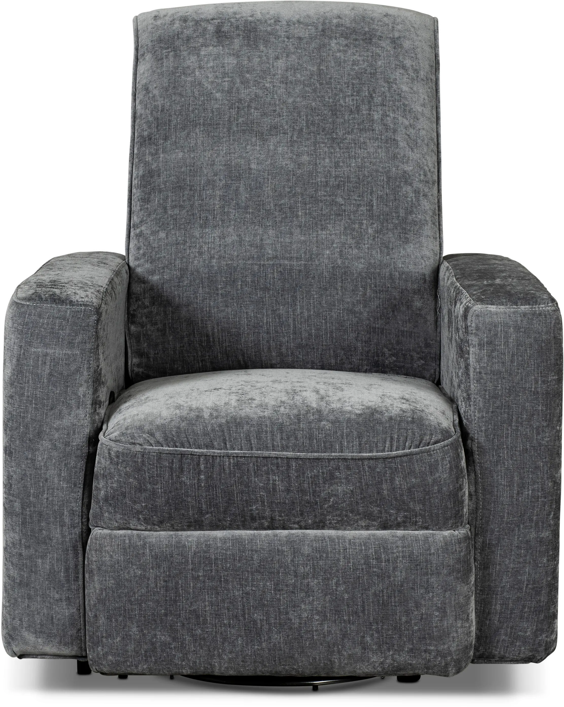 Mystery Midnight Gray Swiveling Glider Recliner-3