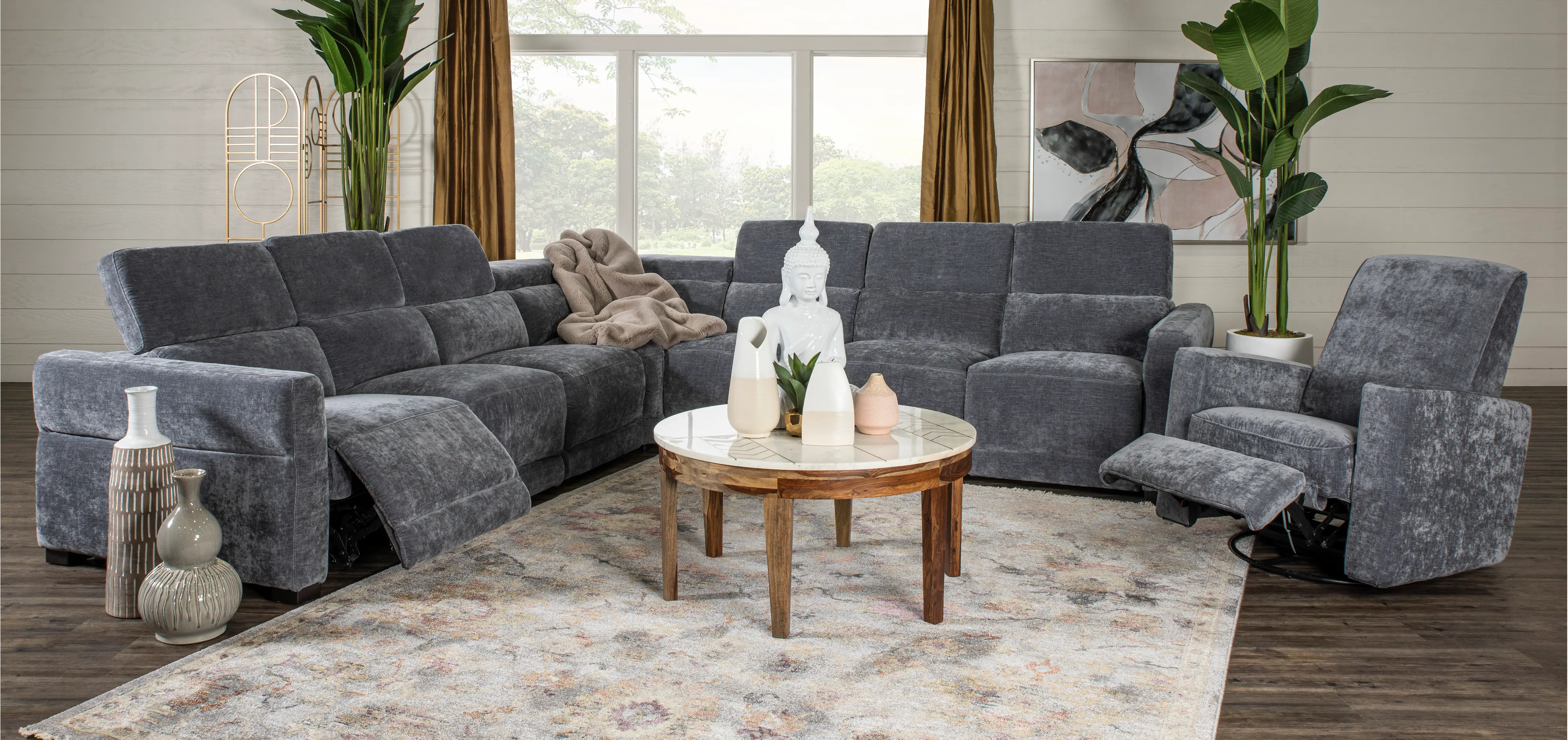 Mystery 5-Piece L-Shaped Power Reclining Sectional-2
