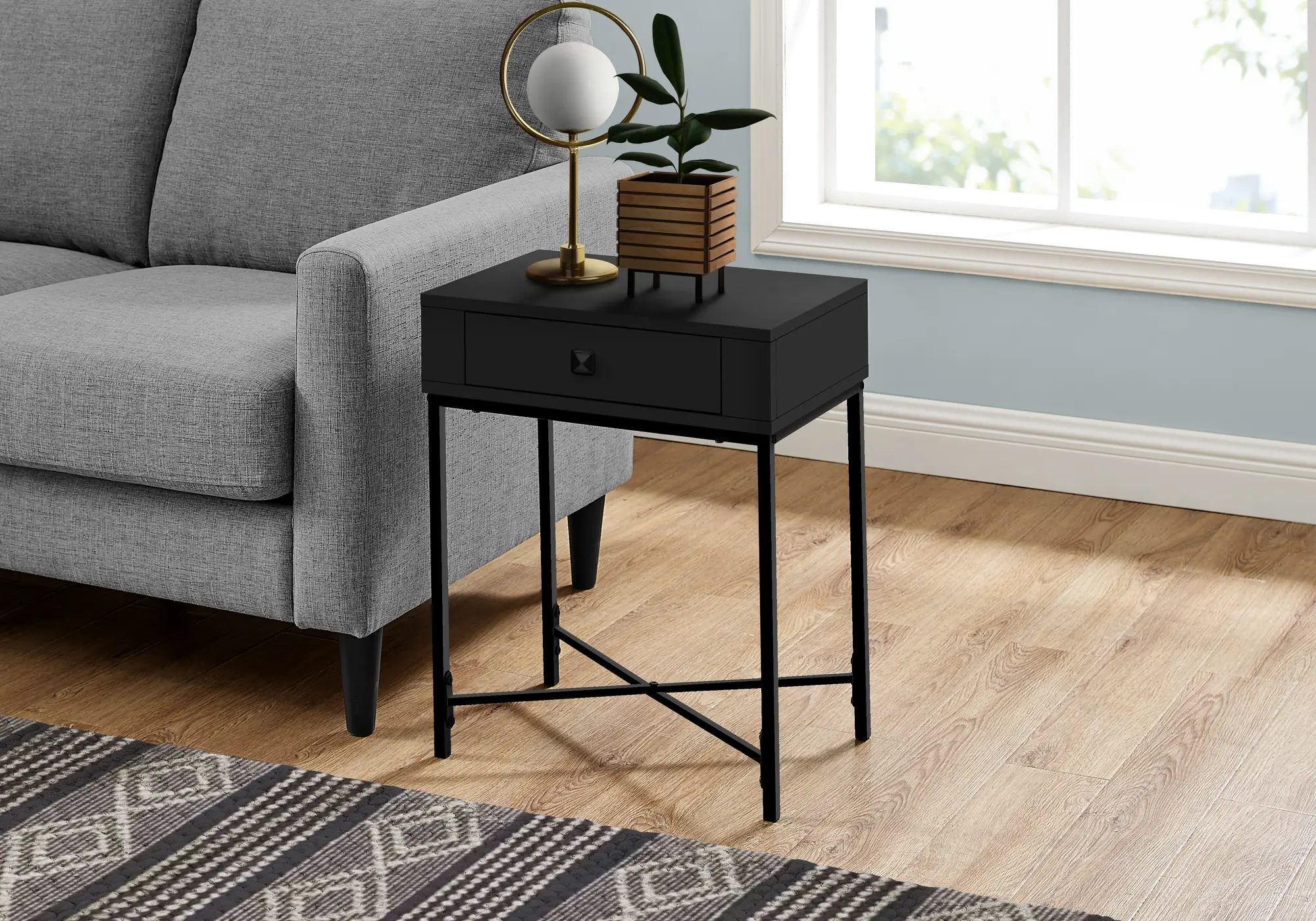 Black Metal Accent Table-2