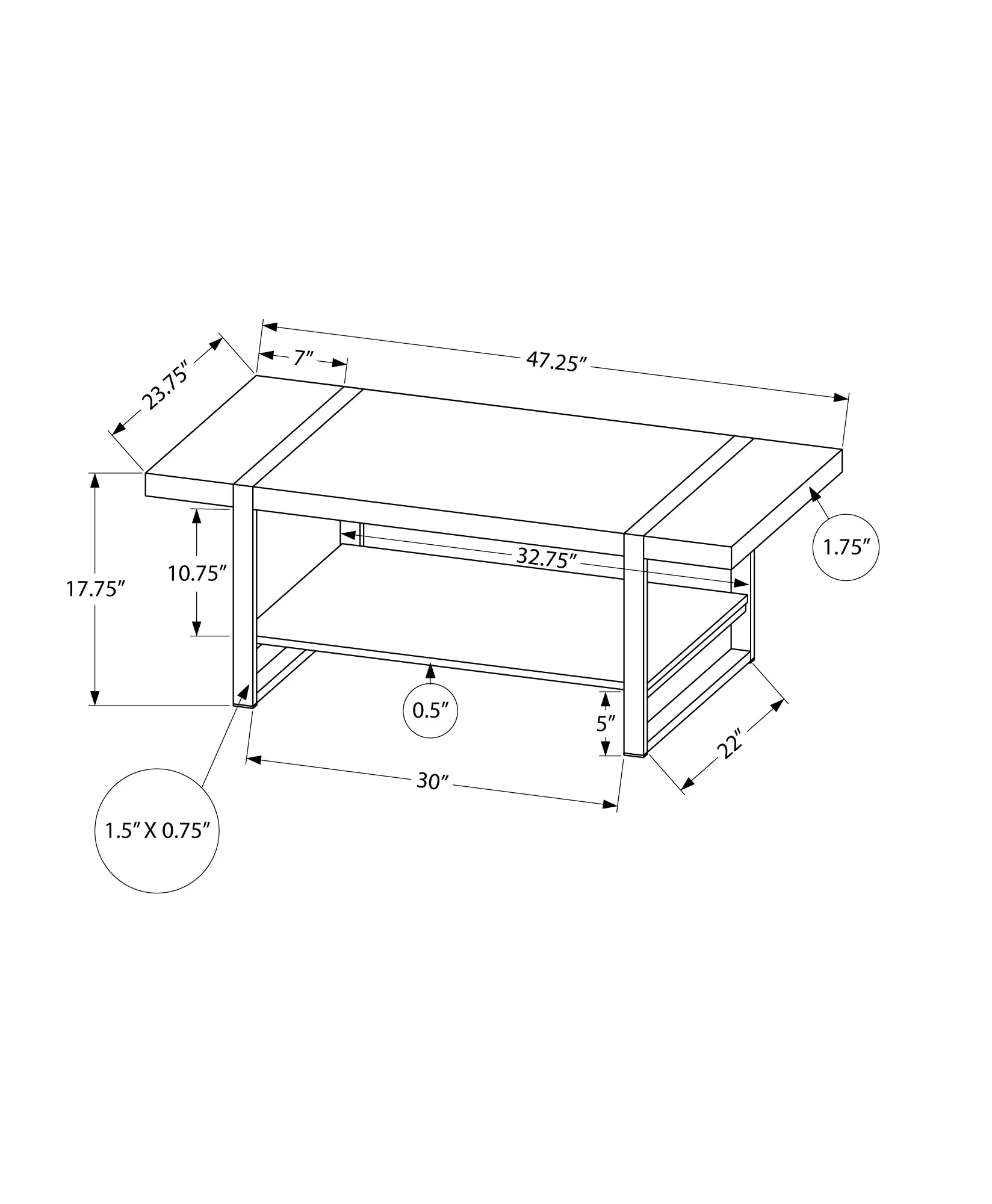 Industrial Reclaimed Brown Coffee Table with Metal-3