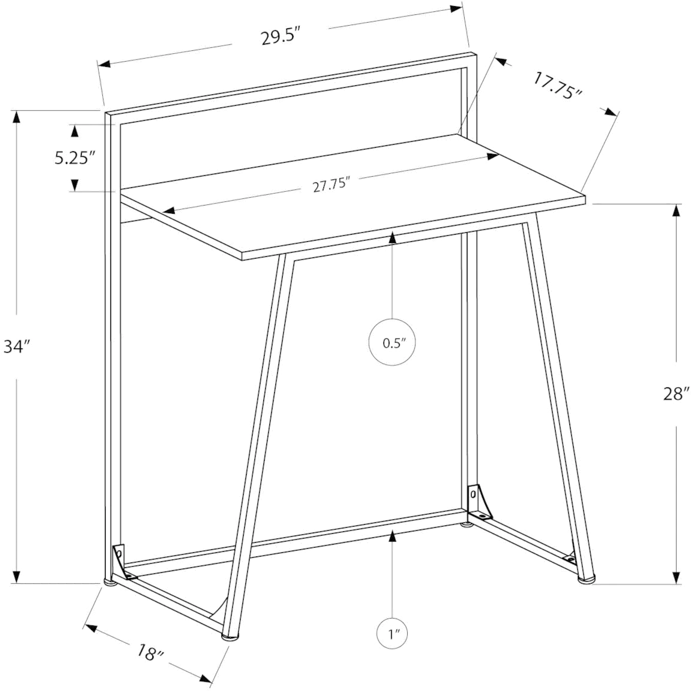 Black Metal Computer Desk-3