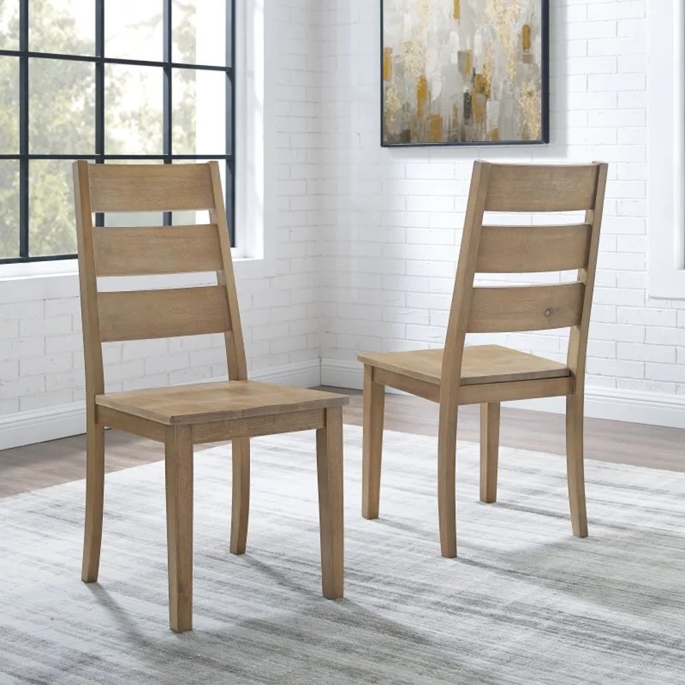 Joanna Rustic Brown Ladderback Dining Chairs Set of 2