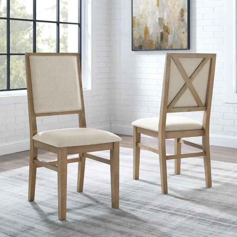 CF501317-RB Joanna Cream Upholstered Dining Chair, Set of 2-2