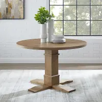 KF13060RB Joanna Rustic Brown Round Dining Table