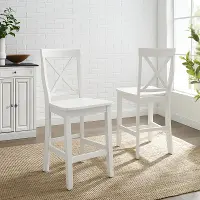 CF500424-WH X-Back White Counter Height Stool, Set of 2