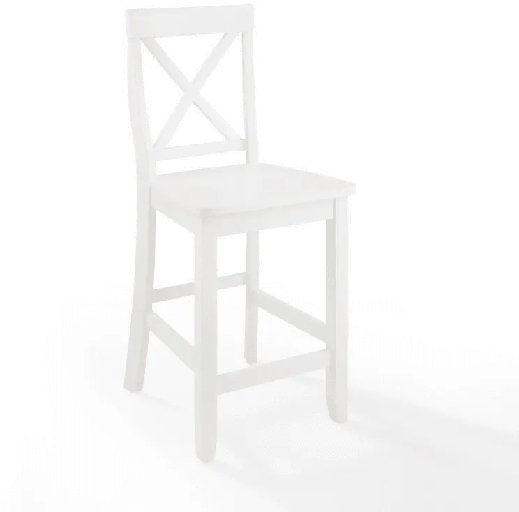 CF500424-WH X-Back White Counter Height Stool, Set of 2-2