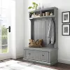 CF6006-GY Seaside Gray Distressed Hall Tree With Storage