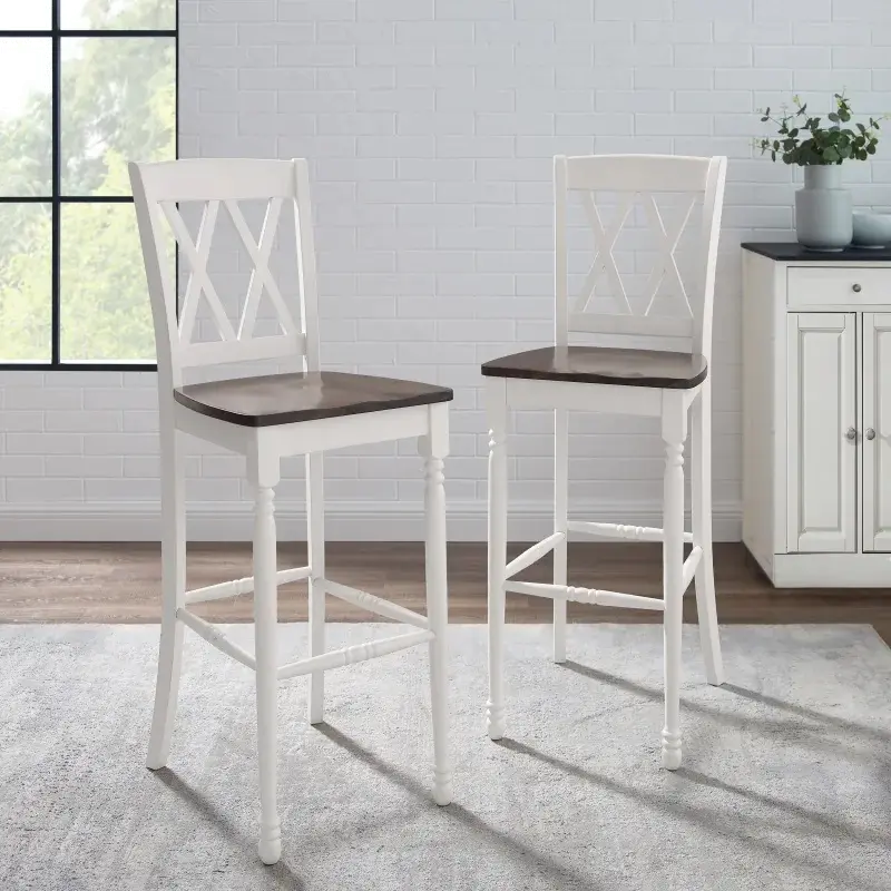CF501024-WH Shelby White Counter Stools, Set of 2-2