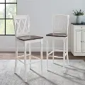 CF501024-WH Shelby White Counter Stools, Set of 2