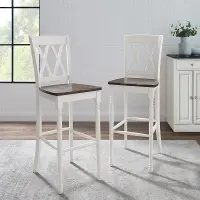 CF501030-WH Shelby White Bar Stools, Set of 2