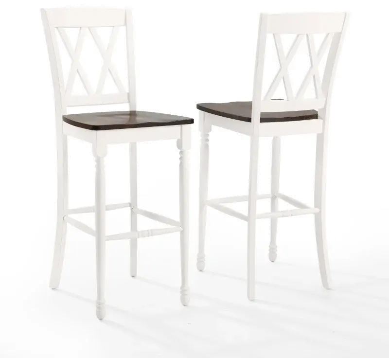 CF501030-WH Shelby White Bar Stools, Set of 2-2