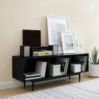 CF1115-BK Liam Large Black Record Storage Cabinet