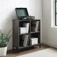 CF1315-BR Jacobsen Brown Ash Record Storage Bookcase