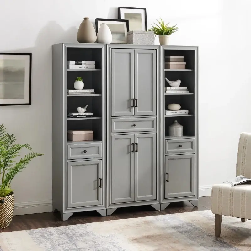 KF33006GY Tara 3 Piece Gray Pantry Set-1