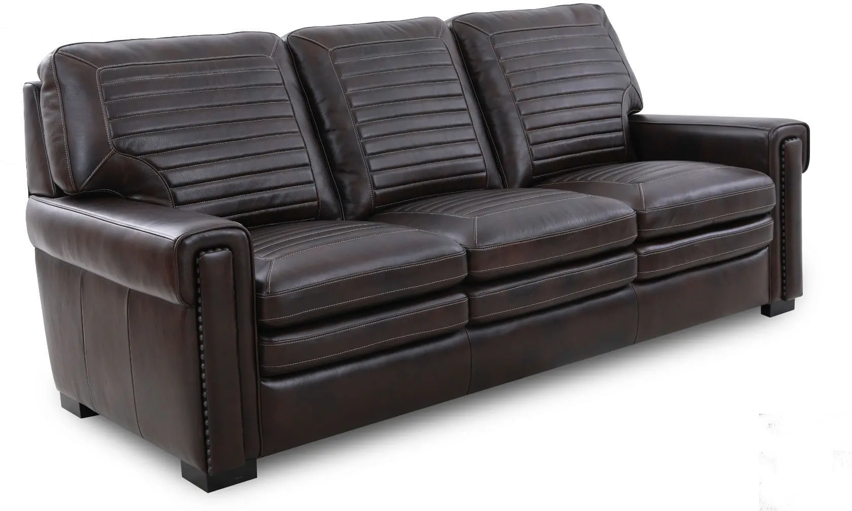 Travis Dark Brown Leather Sofa-2