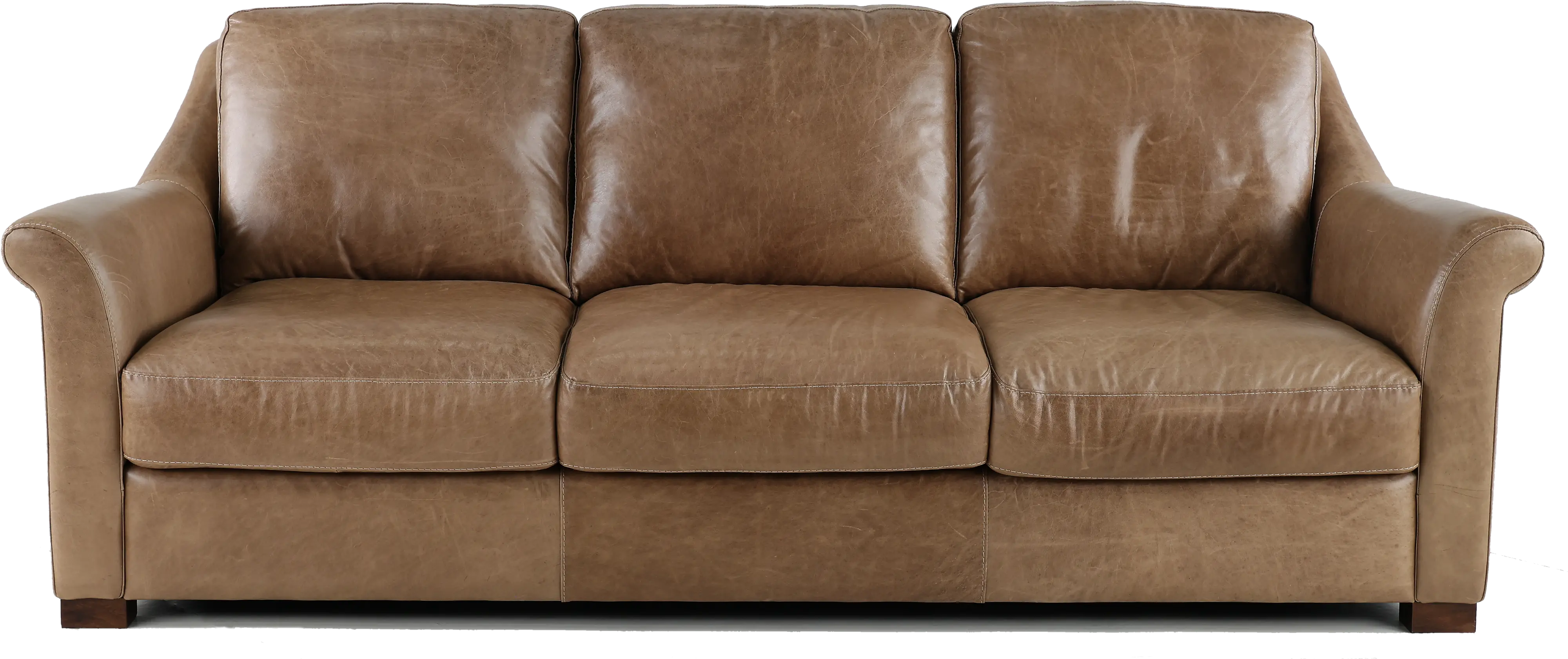 Tex Taupe Leather Sofa-1
