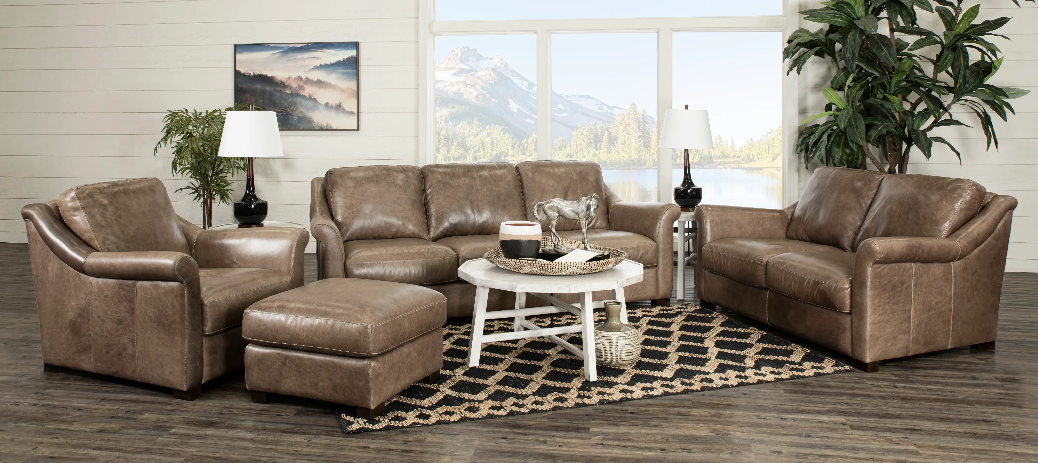 Tex Taupe Leather Sofa-2
