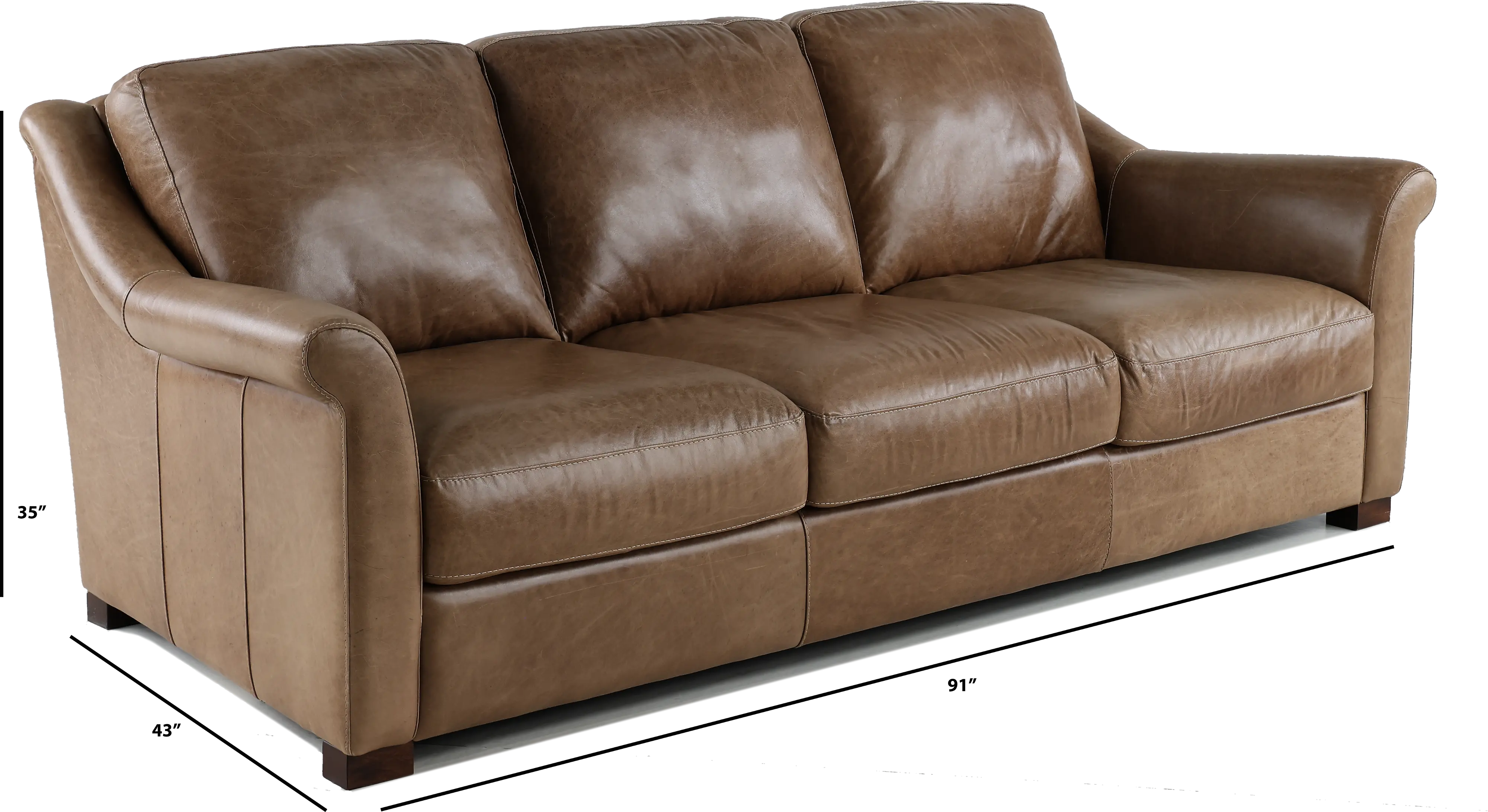 Tex Taupe Leather Sofa-3