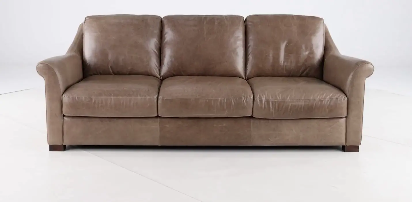 Tex Taupe Leather Sofa-8