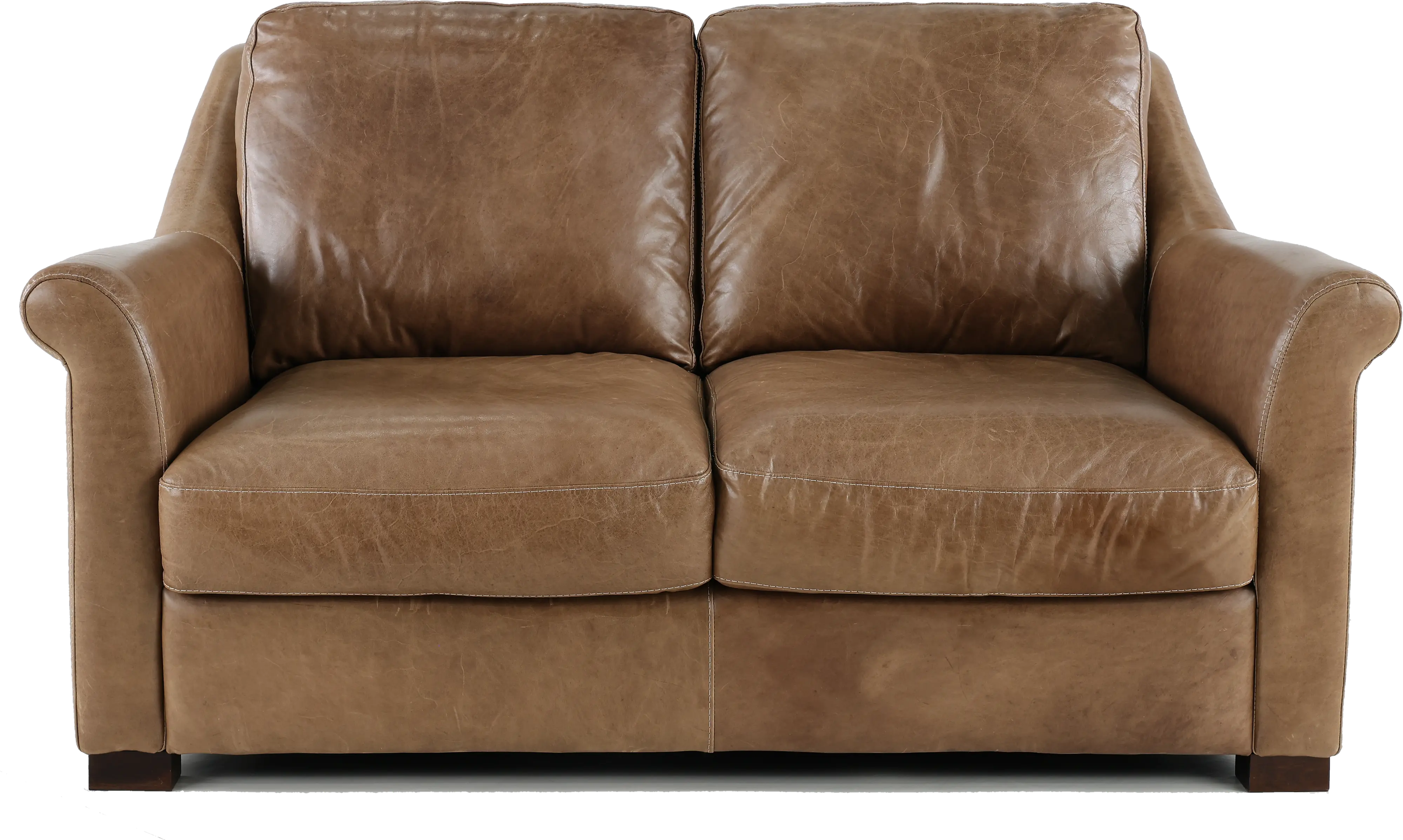 Tex Taupe Leather Loveseat-1
