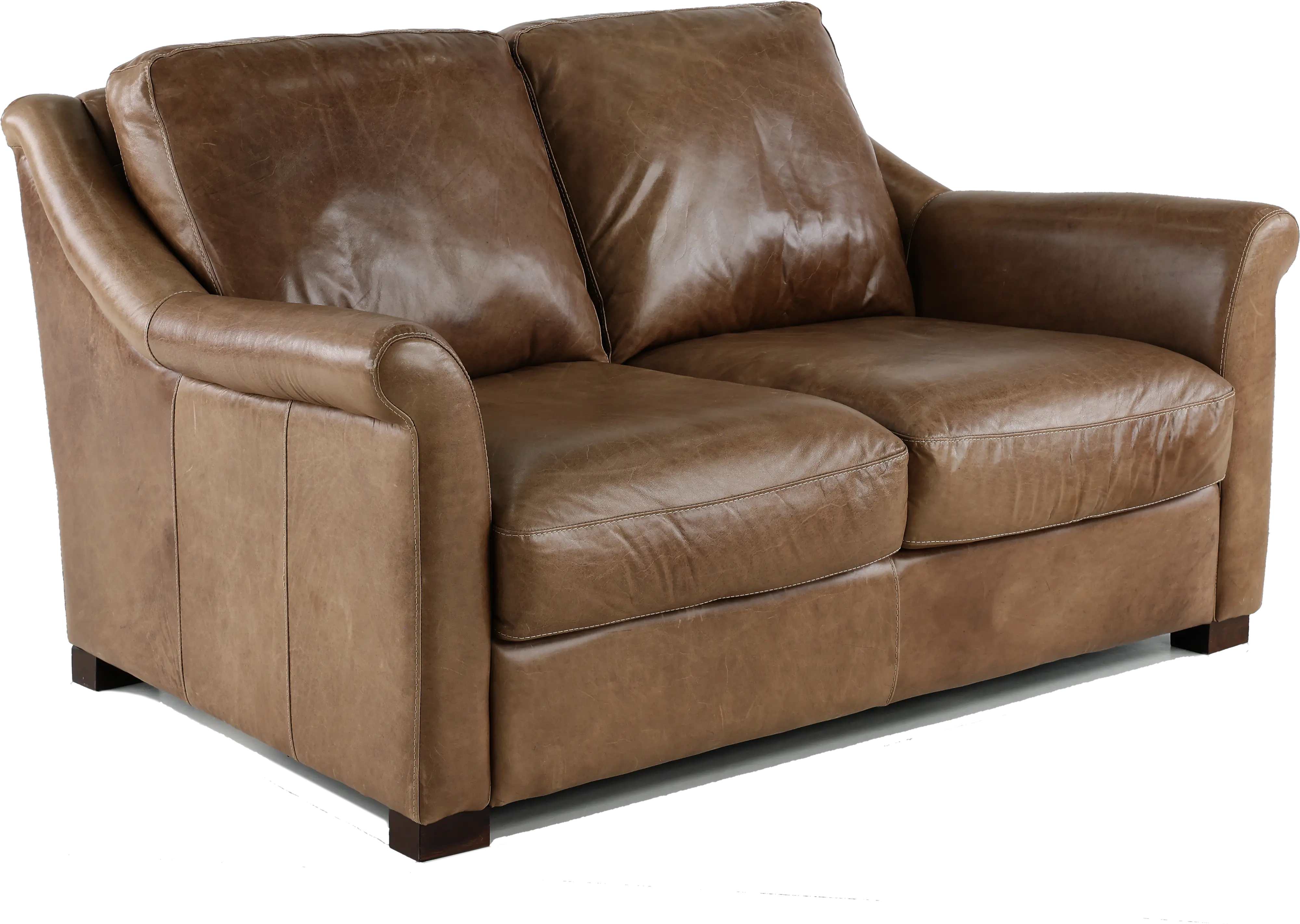 Tex Taupe Leather Loveseat-4