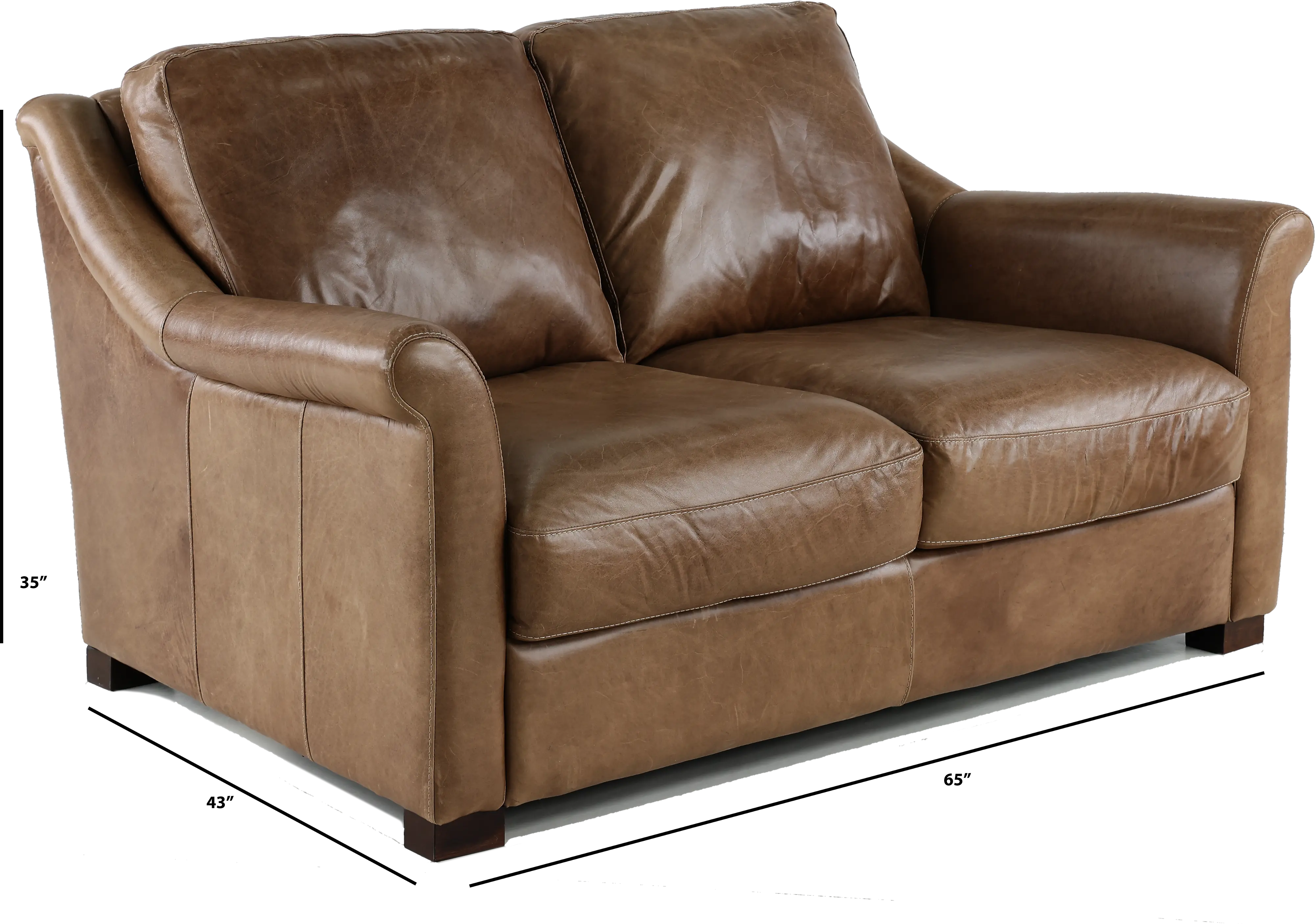 Tex Taupe Leather Loveseat-3