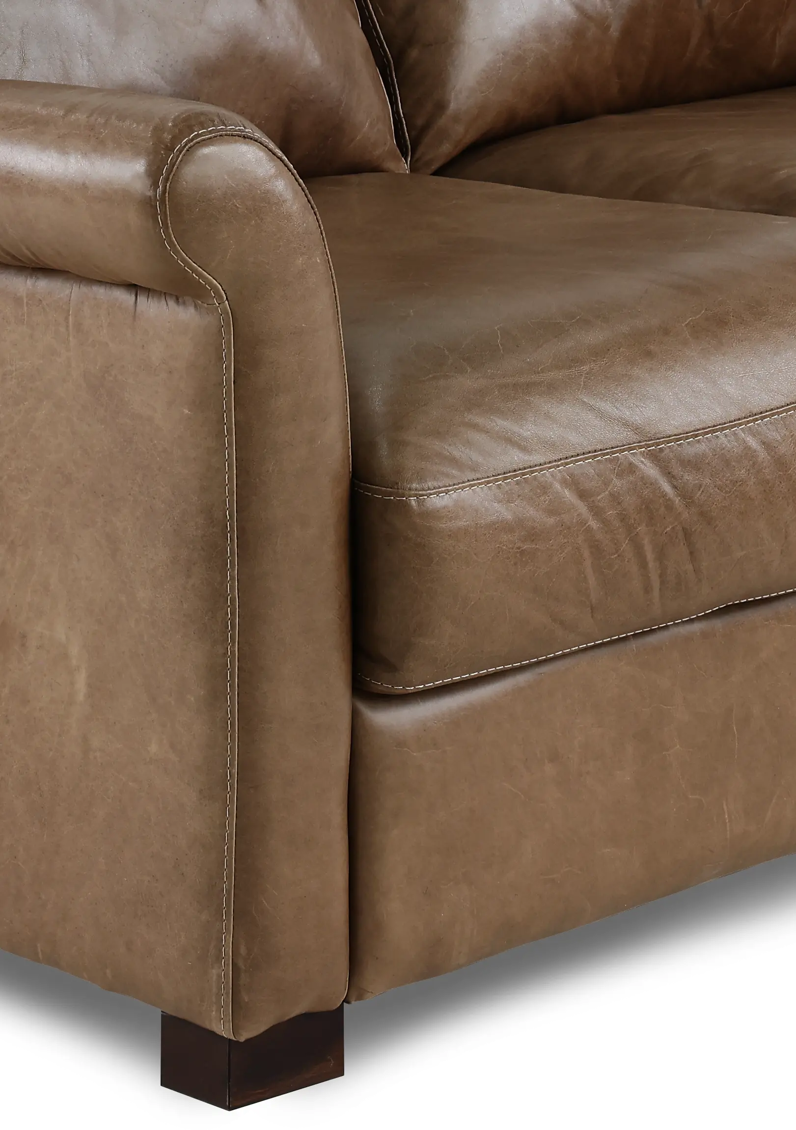Tex Taupe Leather Loveseat-7