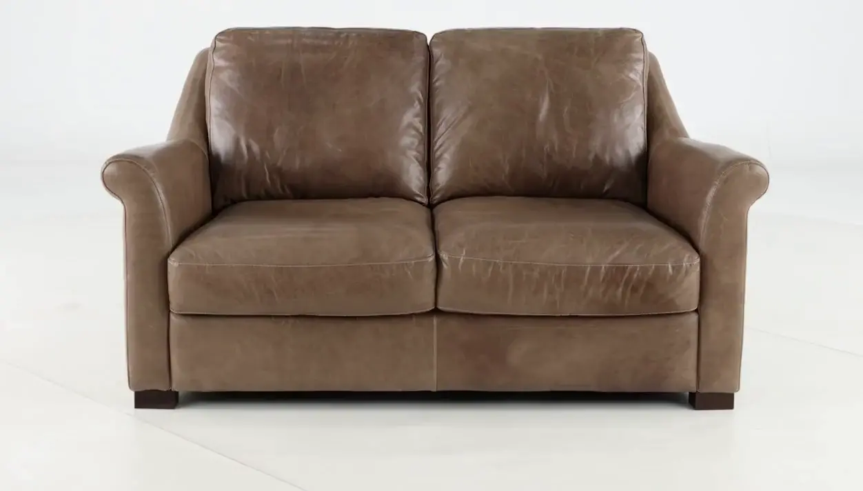 Tex Taupe Leather Loveseat-9