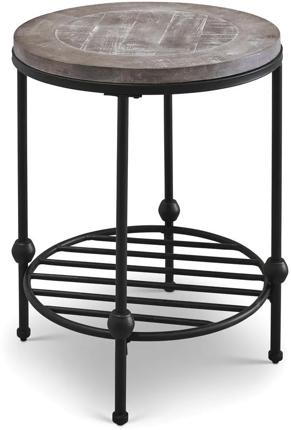 Emery II Round Antique Country End Table-1