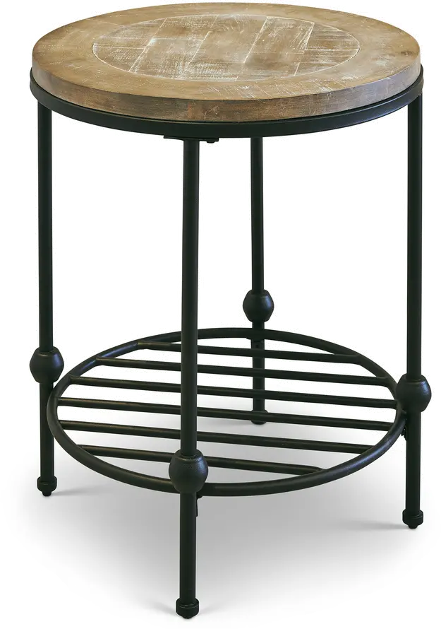 Emery II Round Antique Country End Table-4