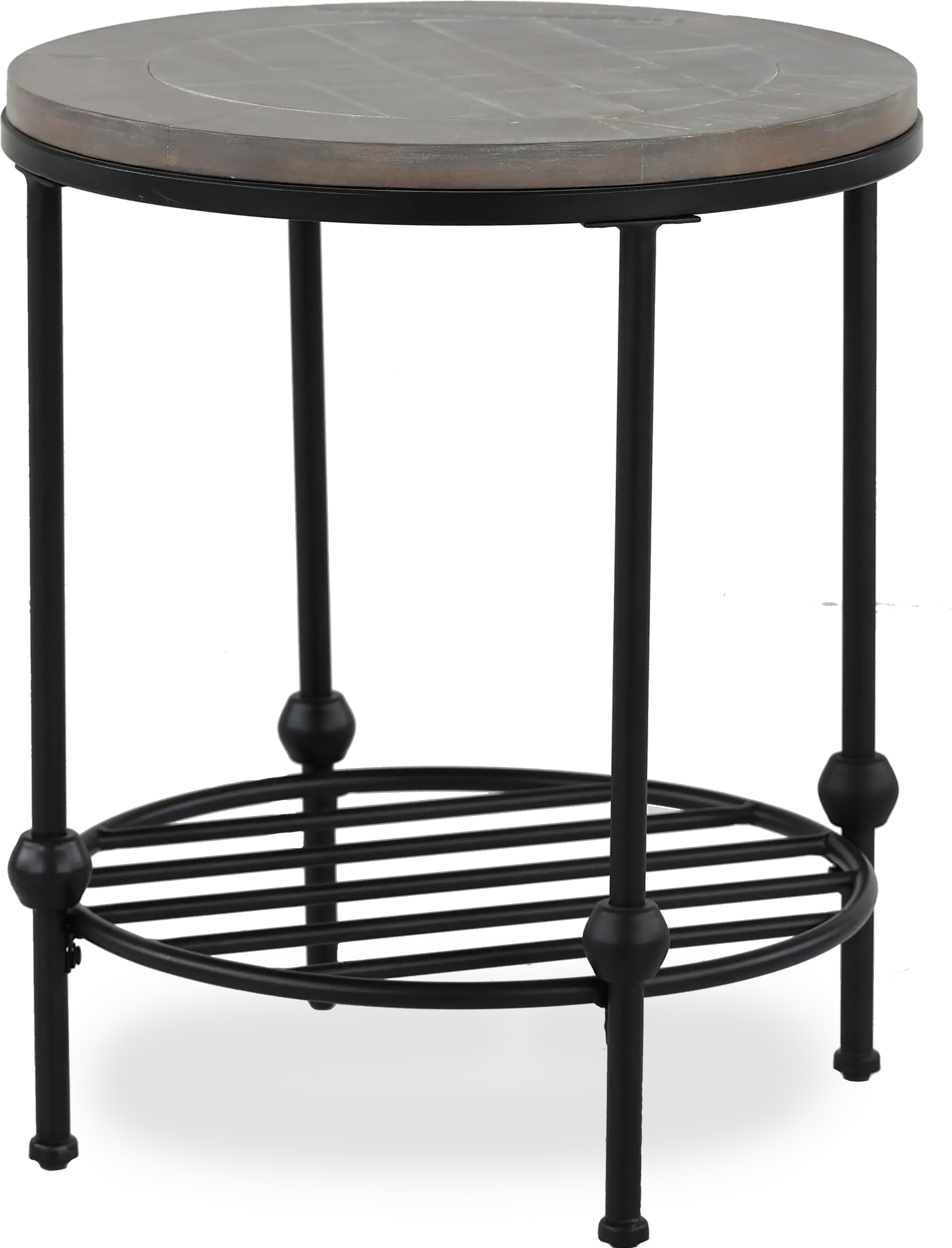 Emery II Round Antique Country End Table-7