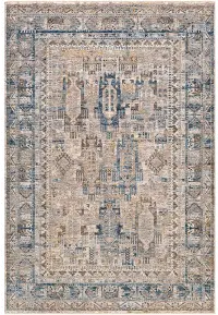 MBE2302-575/5X8/NVCR Mirabel 5 x 8 Traditional Navy Denim and Cream Area Rug