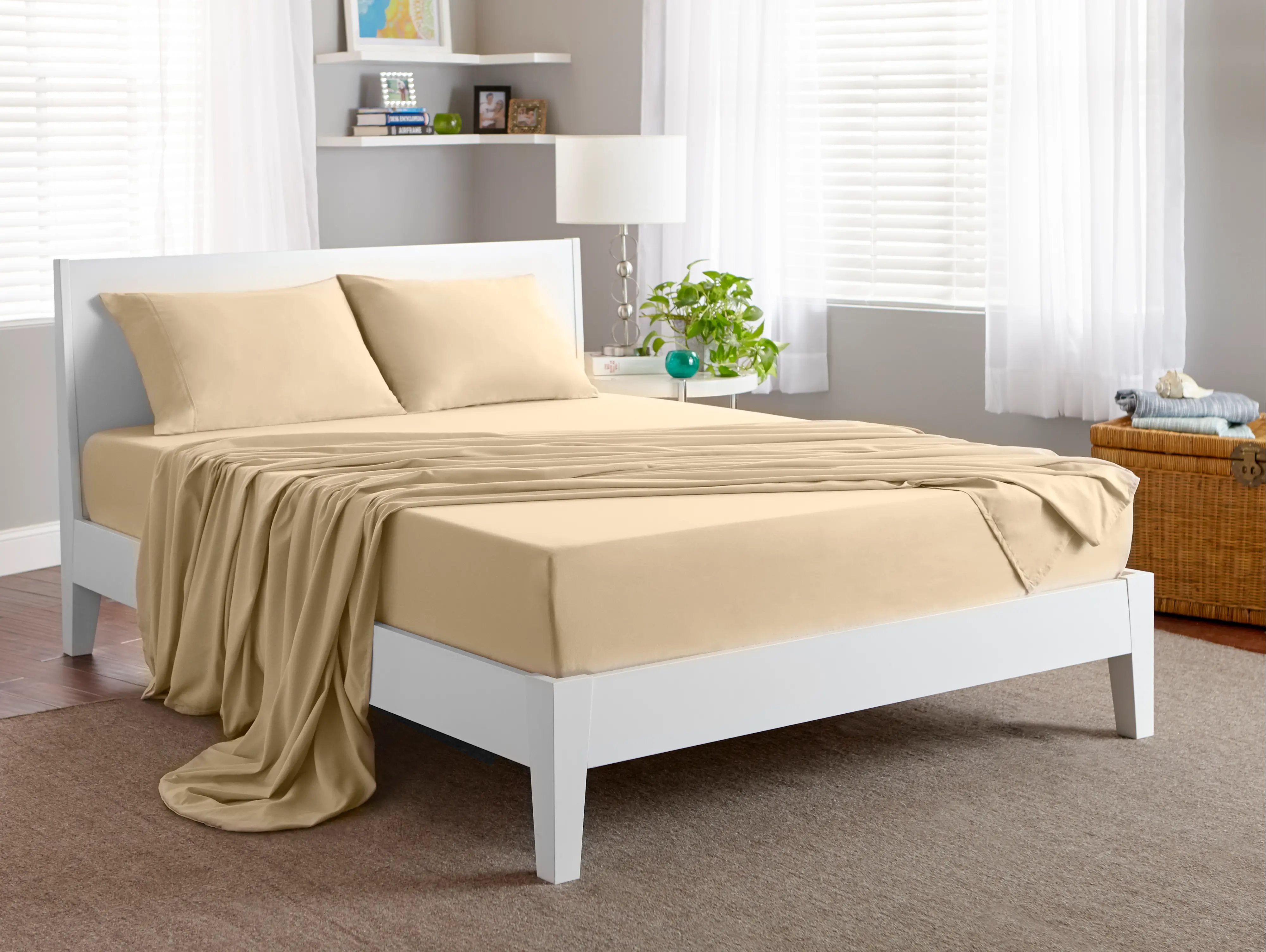 S11TBMT53 BedGear Sand Microfiber Twin Bed Sheets-2