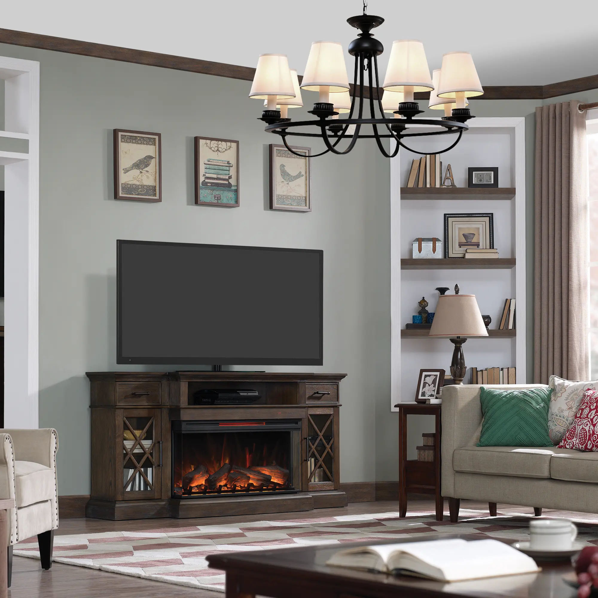 Hamilton Brown 70  Fireplace TV Stand-2
