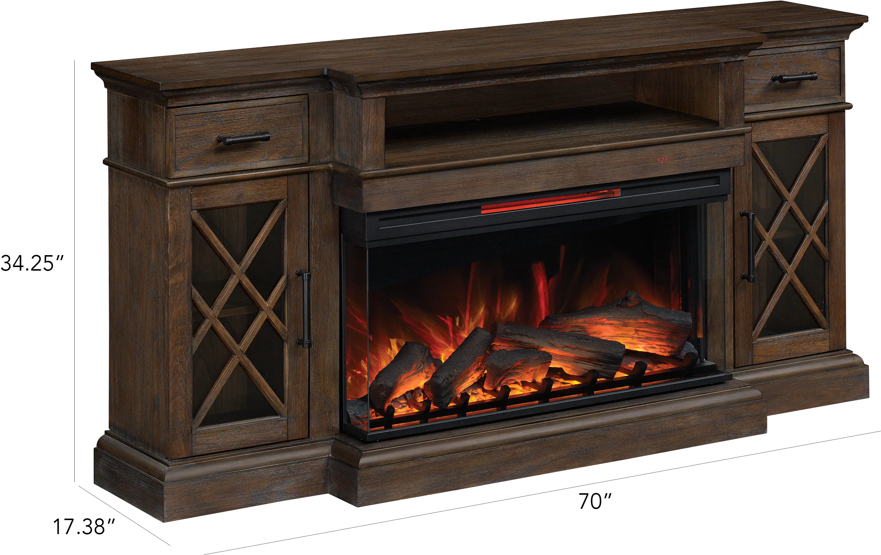 Hamilton Brown 70  Fireplace TV Stand-3