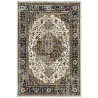 Venice 8 x 10 Abstract Blue and Beige Area Rug