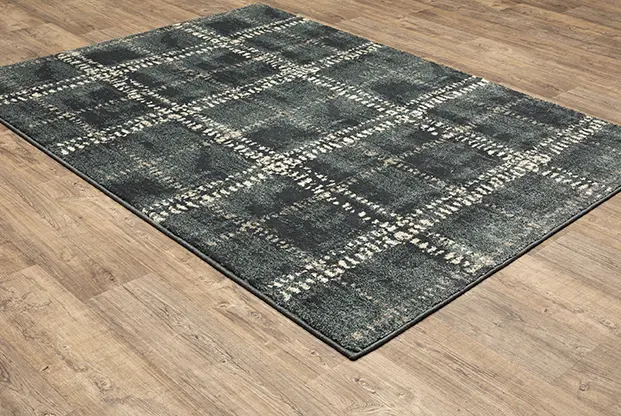 Carson 5 x 7 Blue and Ivory Casual Area Rug-2