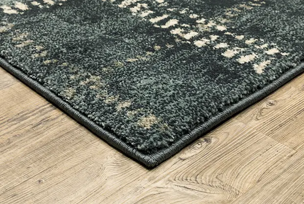 Carson 5 x 7 Blue and Ivory Casual Area Rug-3