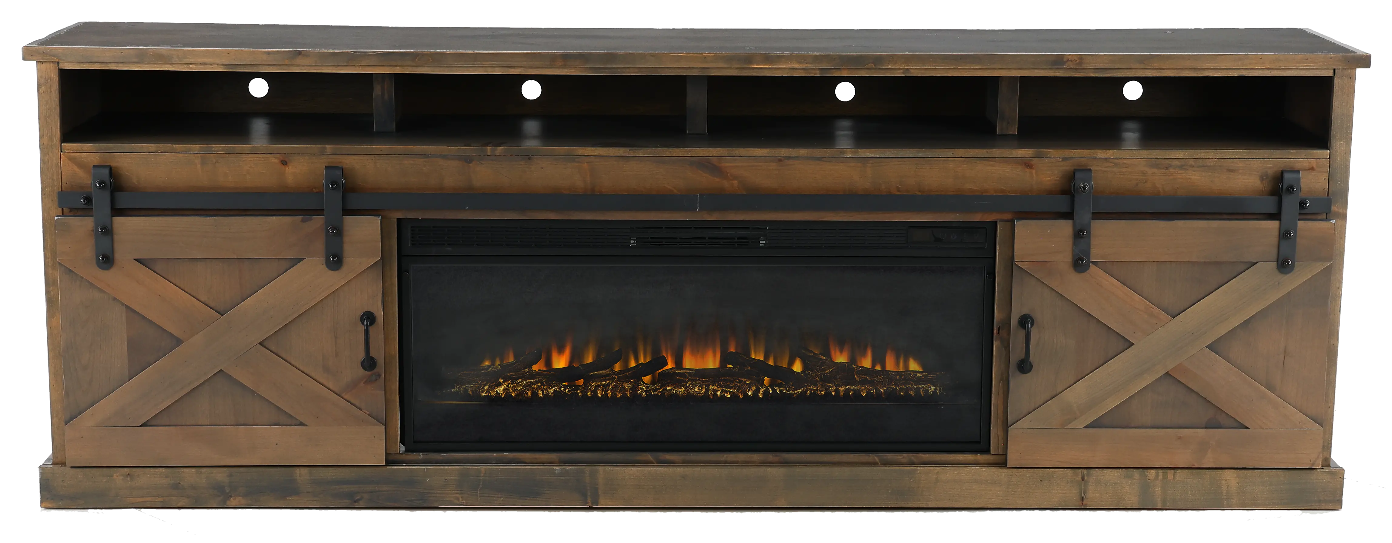 Farmhouse Brown 94  Fireplace TV Stand-1