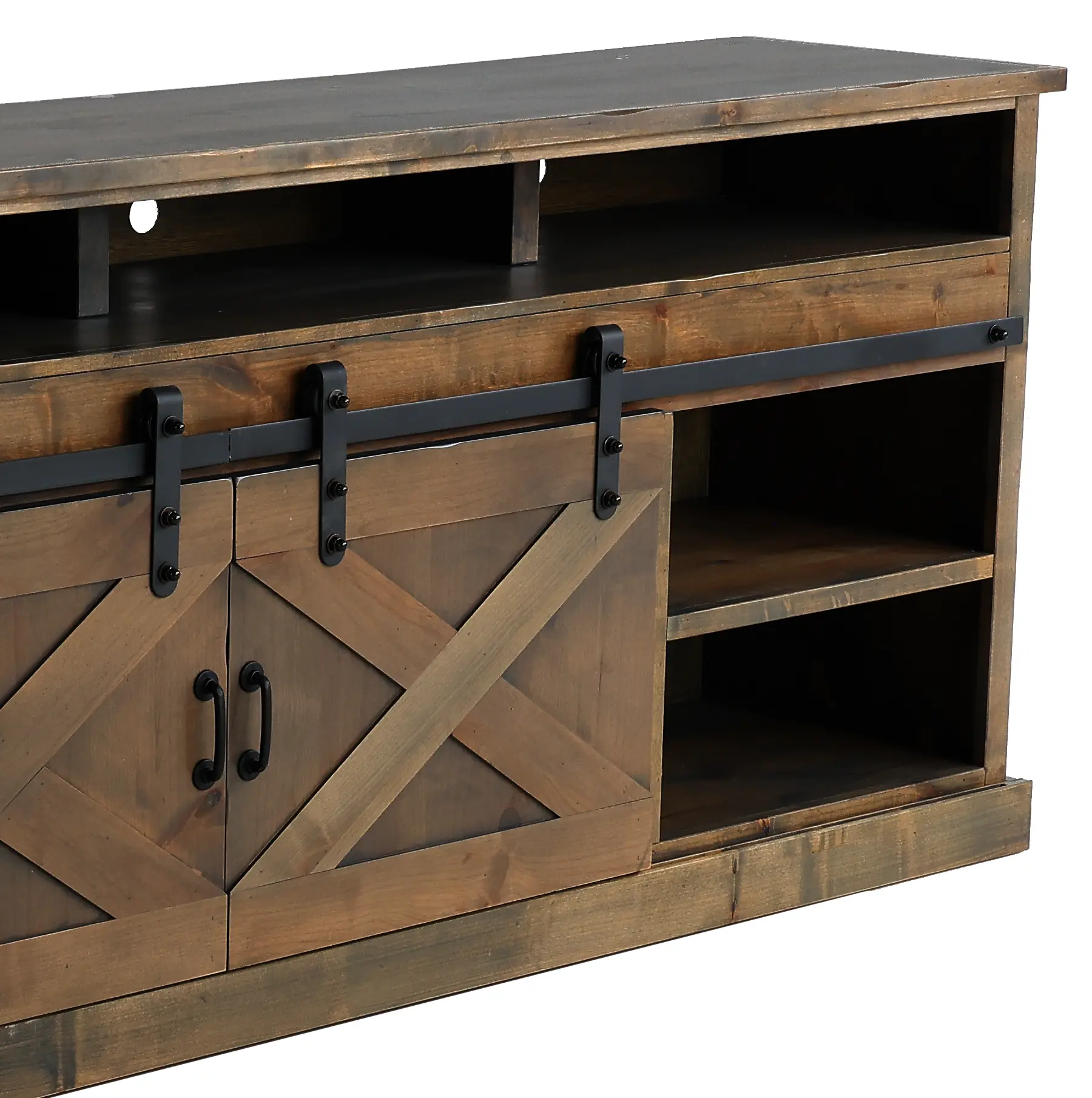 Farmhouse Brown 94  Fireplace TV Stand-4