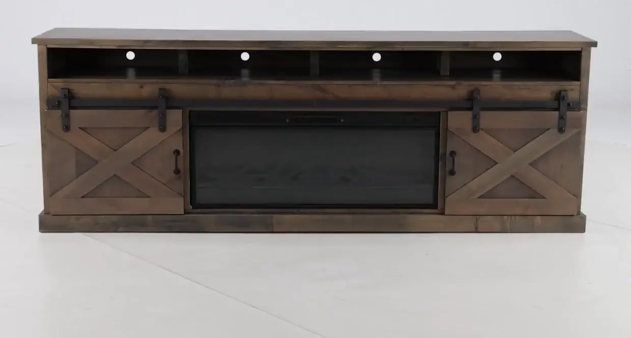 Farmhouse Brown 94  Fireplace TV Stand-5