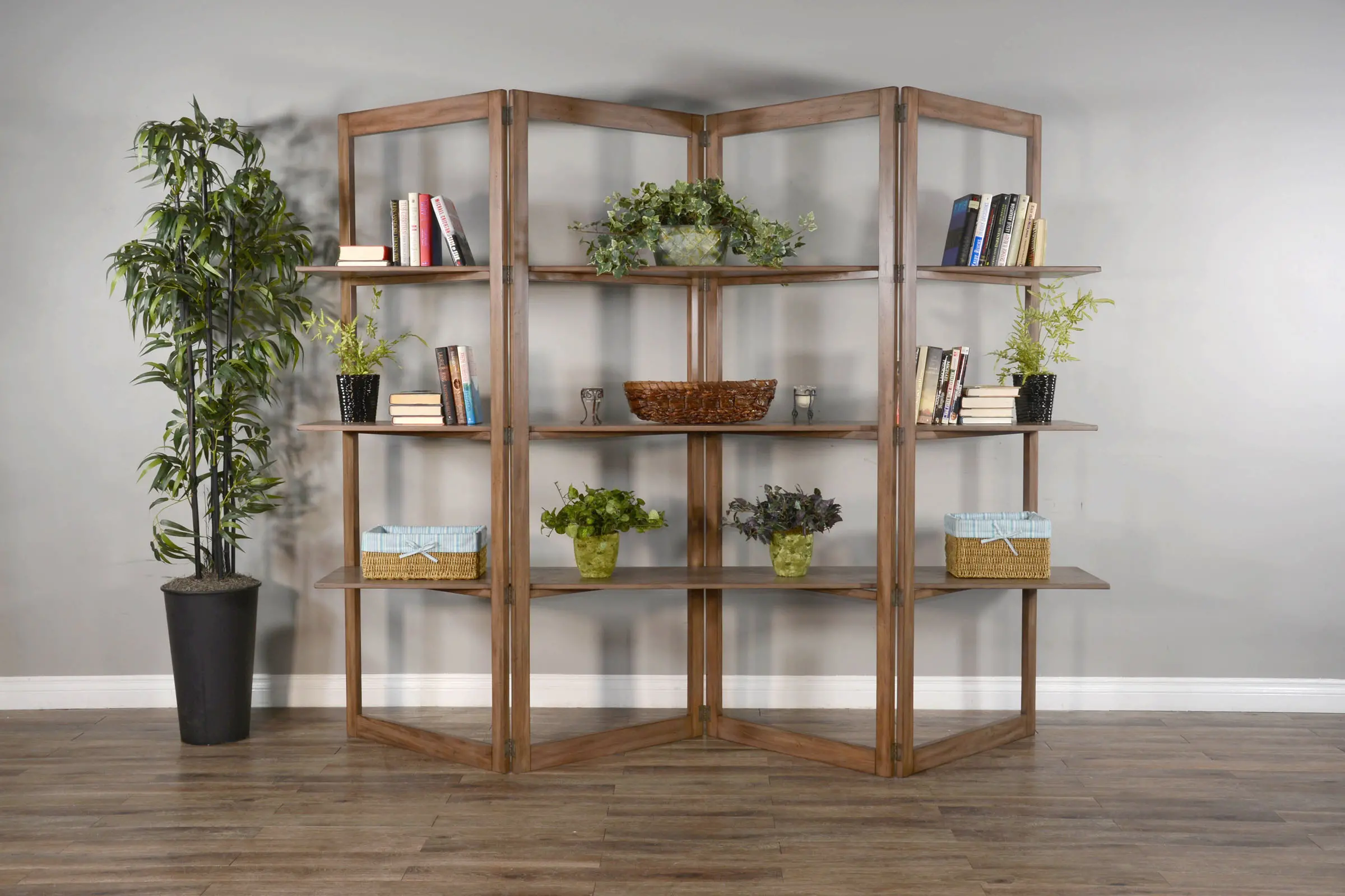 Doe Valley Transitional Brown Folding Bookcase-4