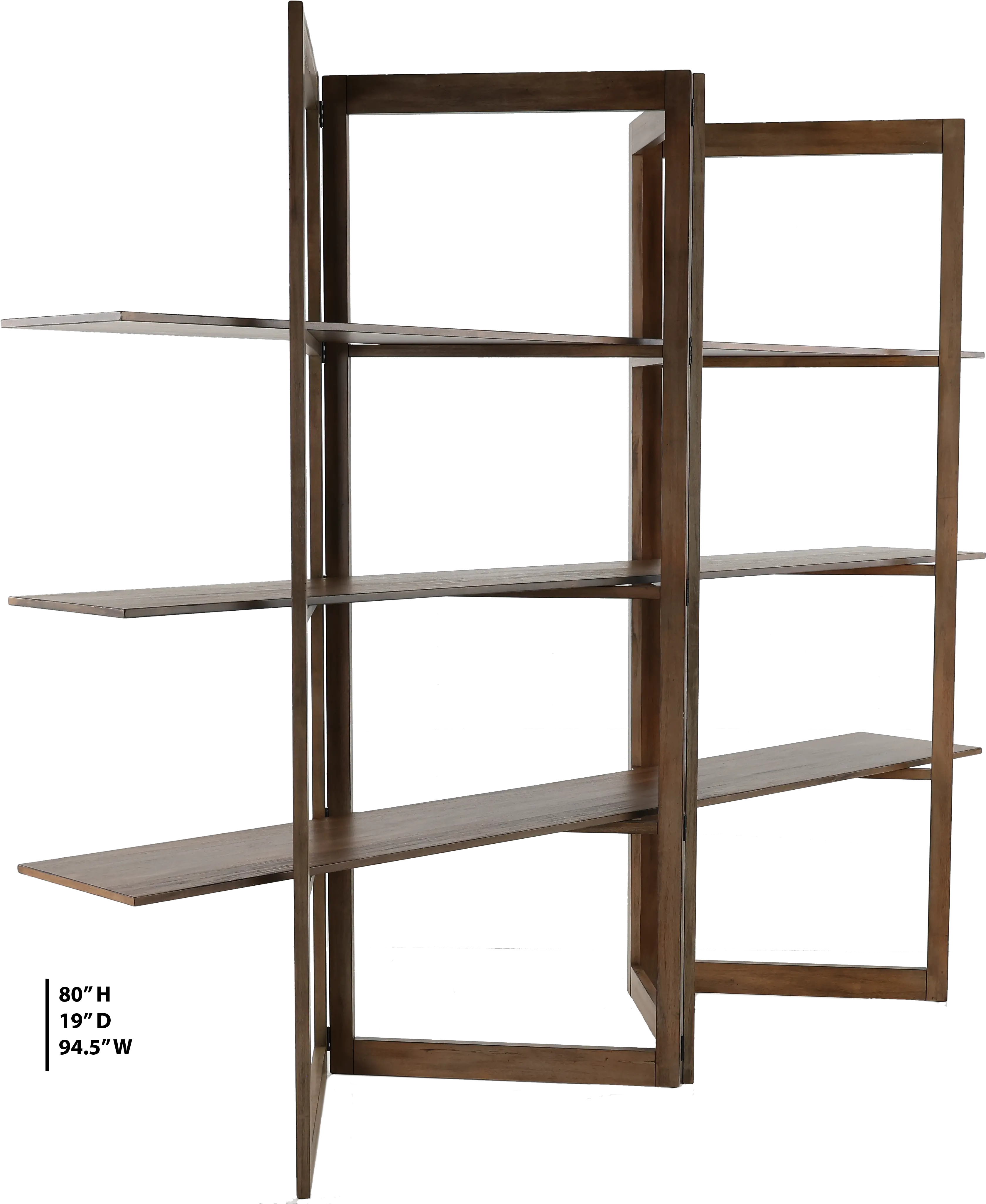 Doe Valley Transitional Brown Folding Bookcase-3