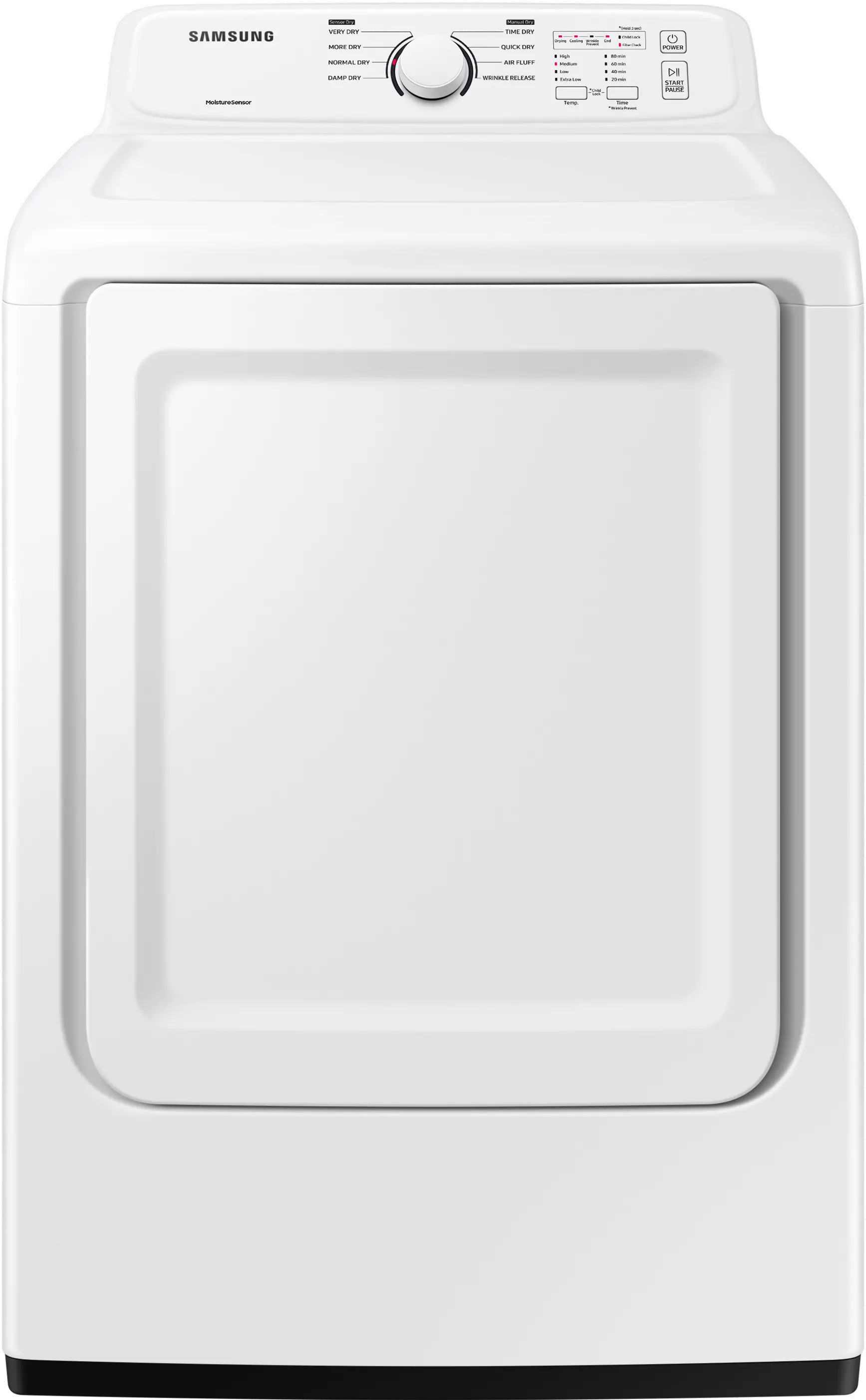 DVG41A3000W Samsung Gas Dryer with Sensor Dry and 8 Drying Cycles - 7.2 cu. ft. White-1