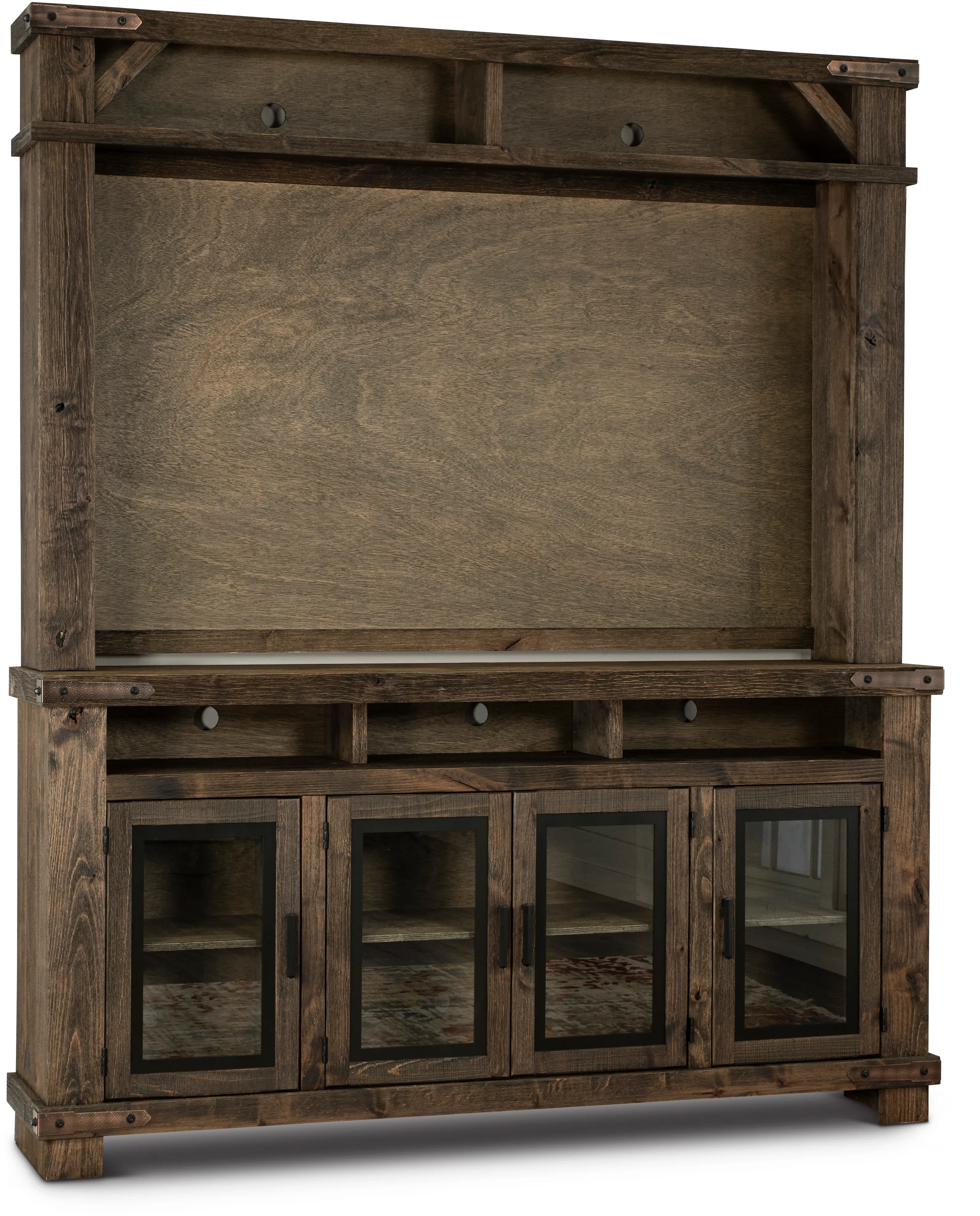 Sawyer Medium Brown Farmhouse 78 Inch Entertainment Center-1