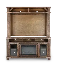 Sawyer Rustic Medium Brown Fireplace Entertainment Center