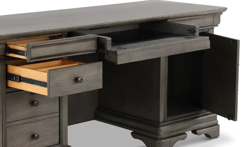 sinclair grey dresser Aspenhome Sinclair Credenza Desk