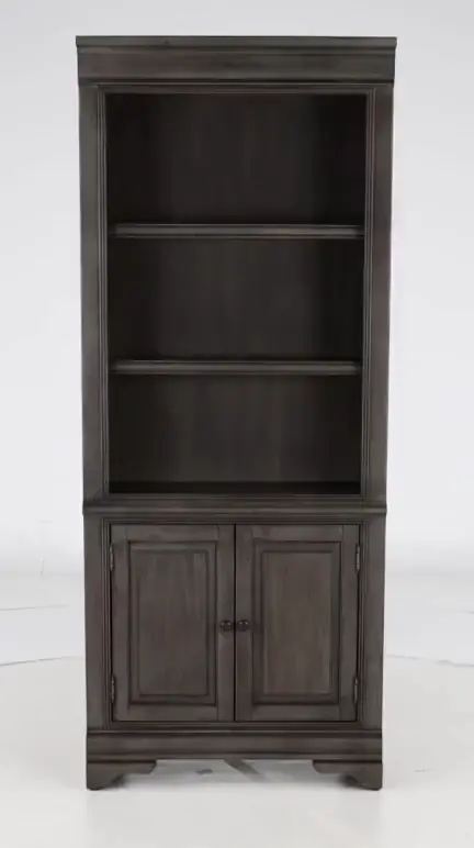 Sinclair Ash Gray Bookcase with Door-9